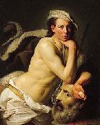 Johann Zoffany Self portrait as David with the head of Goliath, painting
